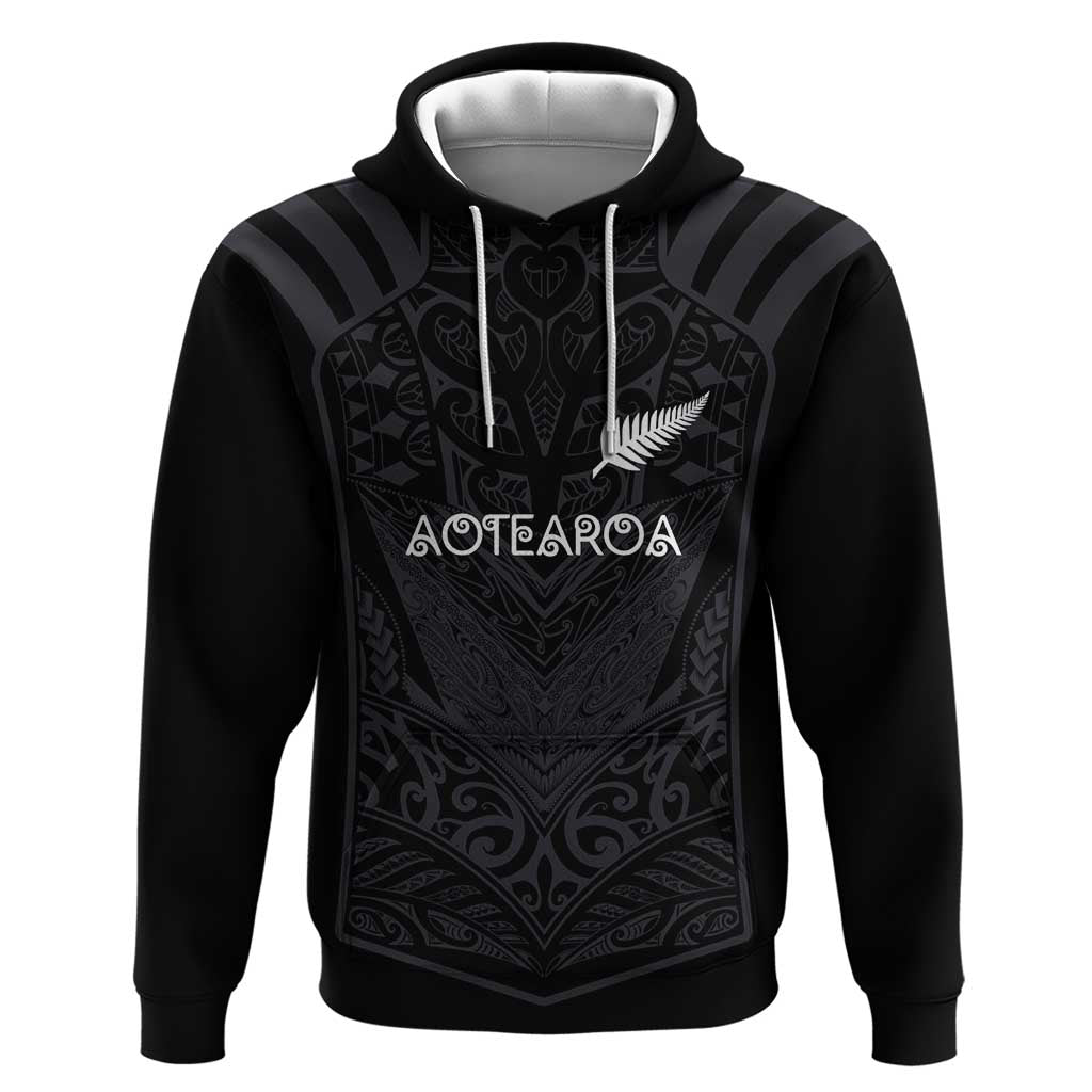 Custom Aotearoa Rugby Hoodie The Blacks-Sporty T90 Style LT03 Pullover Hoodie Black - Polynesian Pride