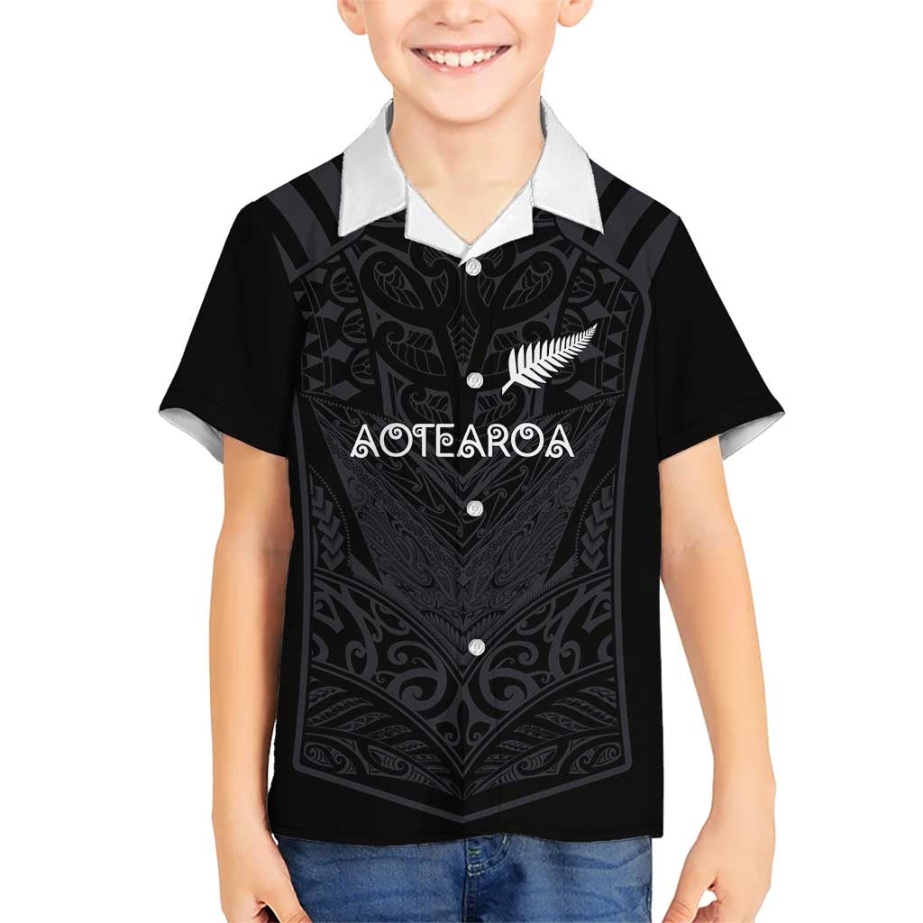 Custom Aotearoa Rugby Kid Hawaiian Shirt The Blacks-Sporty T90 Style - Polynesian Pride