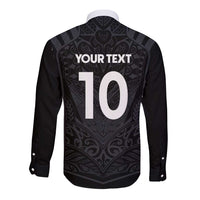 Custom Aotearoa Rugby Long Sleeve Button Shirt The Blacks-Sporty T90 Style LT03 - Polynesian Pride