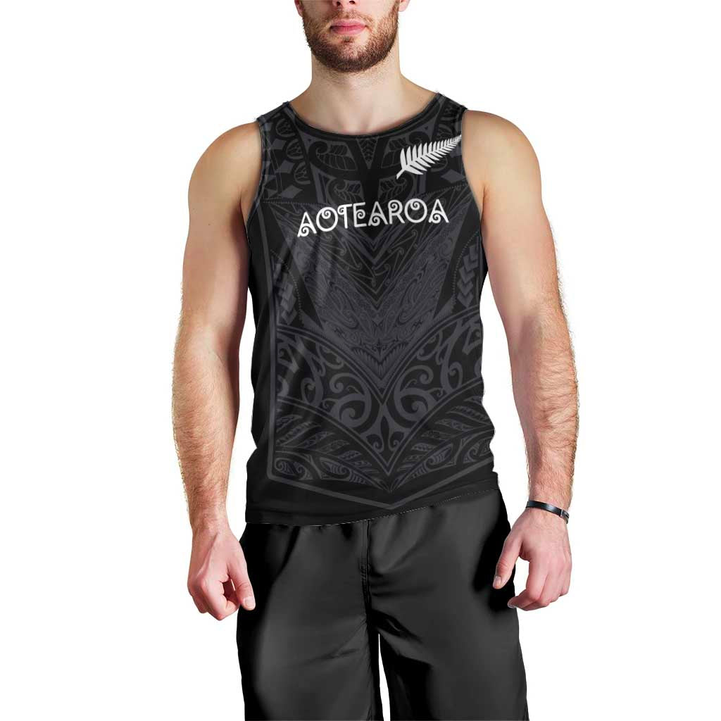 Custom Aotearoa Rugby Men Tank Top The Blacks-Sporty T90 Style LT03 - Polynesian Pride