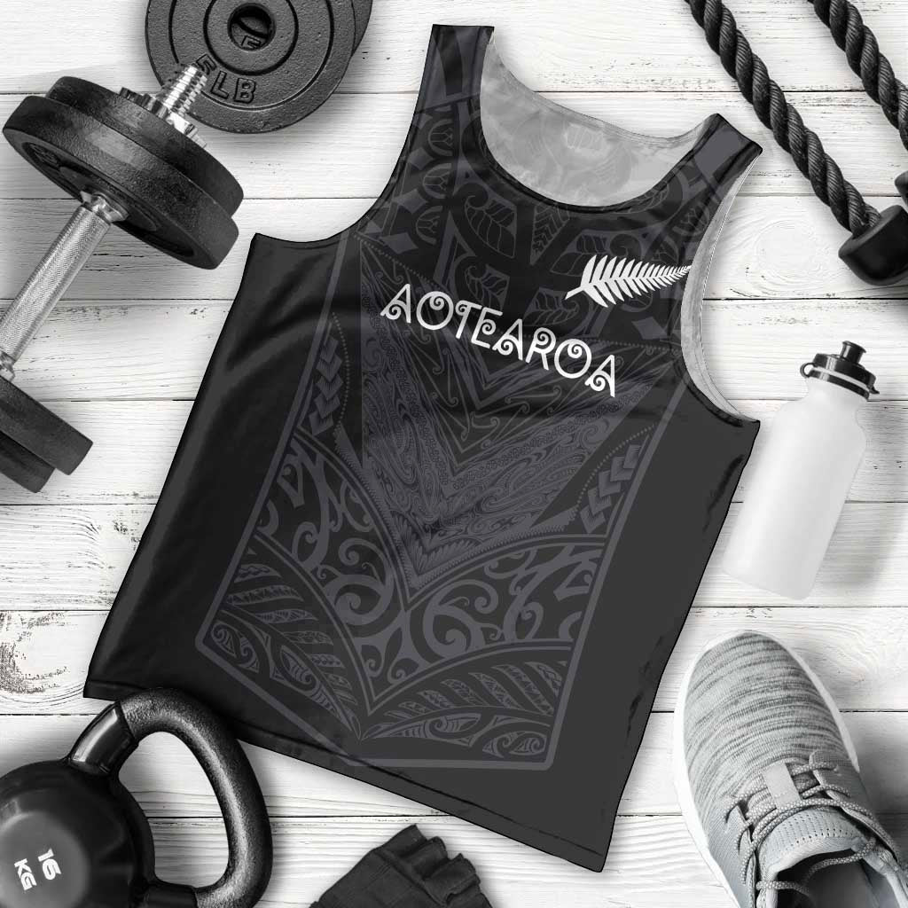 Custom Aotearoa Rugby Men Tank Top The Blacks-Sporty T90 Style LT03 - Polynesian Pride