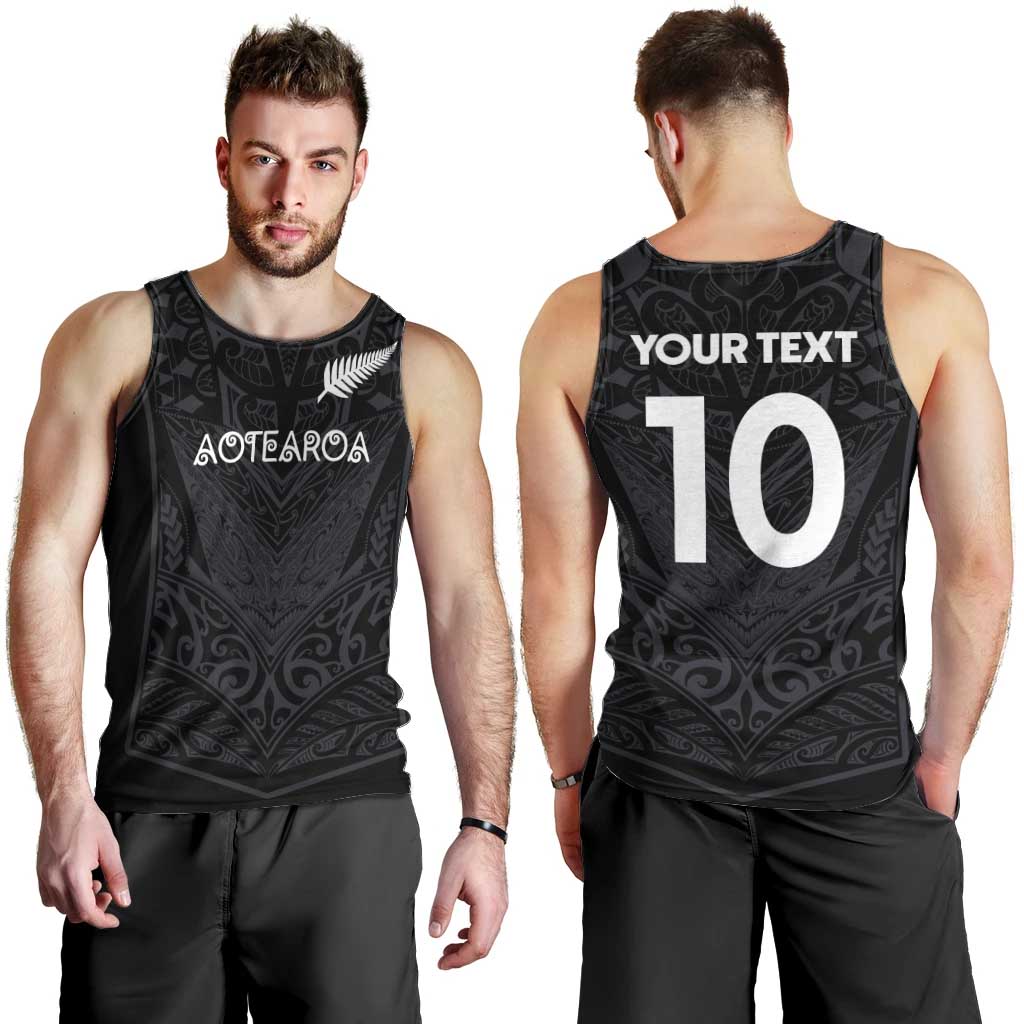 Custom Aotearoa Rugby Men Tank Top The Blacks-Sporty T90 Style LT03 - Polynesian Pride