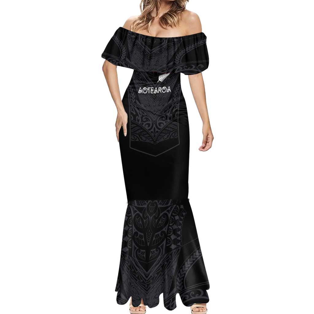 Custom Aotearoa Rugby Mermaid Dress The Blacks-Sporty T90 Style - Polynesian Pride