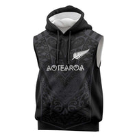Custom Aotearoa Rugby Sleeveless Hoodie The Blacks-Sporty T90 Style LT03 Black - Polynesian Pride