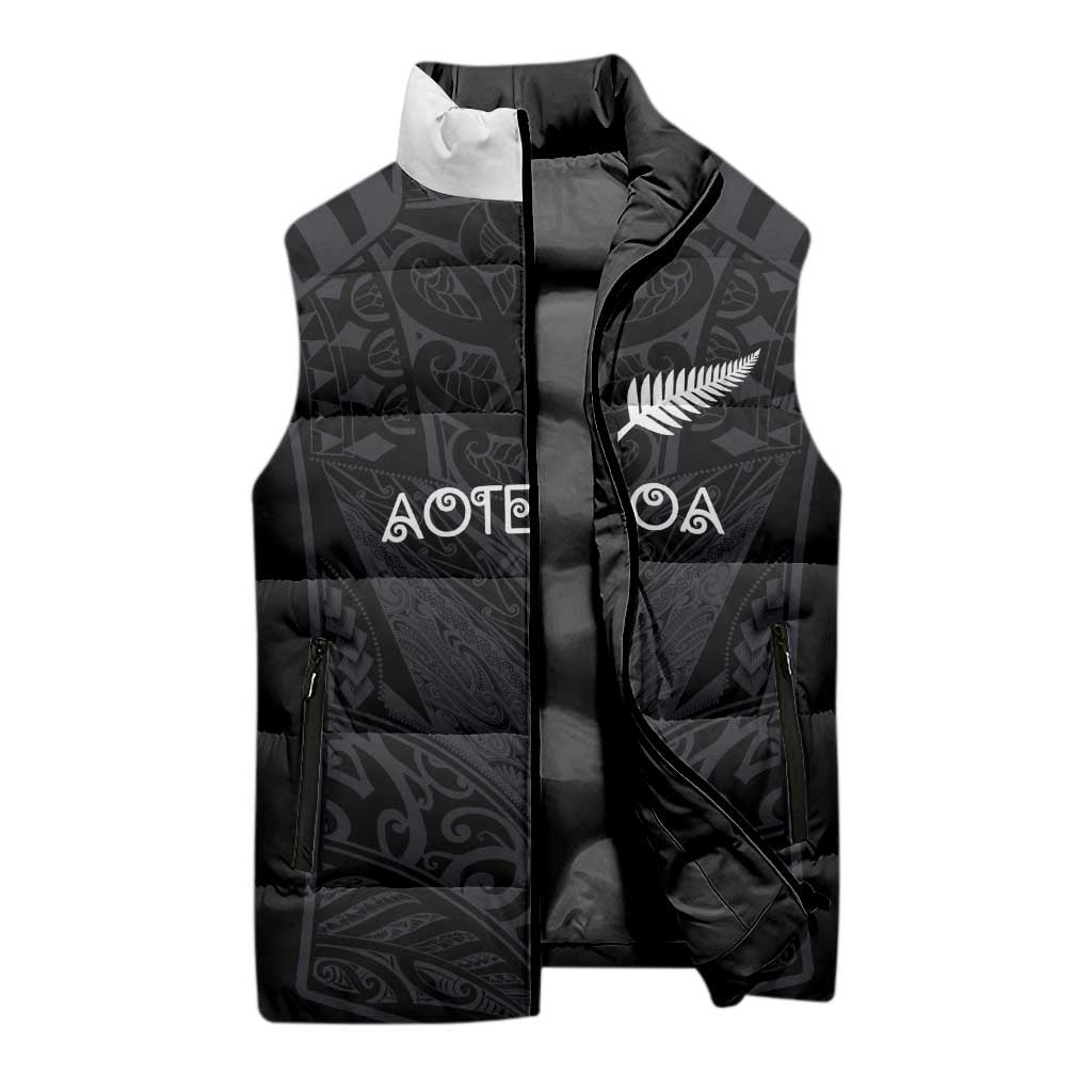 Custom Aotearoa Rugby Sleeveless Puffer Jacket The Blacks-Sporty T90 Style LT03 - Polynesian Pride