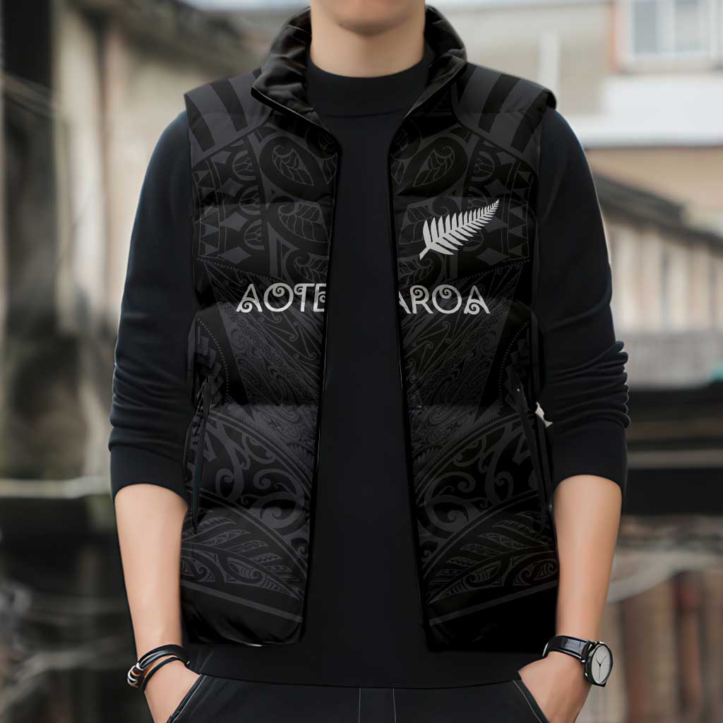 Custom Aotearoa Rugby Sleeveless Puffer Jacket The Blacks-Sporty T90 Style LT03 - Polynesian Pride