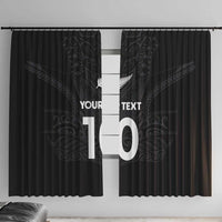 Custom Aotearoa Rugby Window Curtain The Blacks-Sporty T90 Style LT03 With Hooks Black - Polynesian Pride