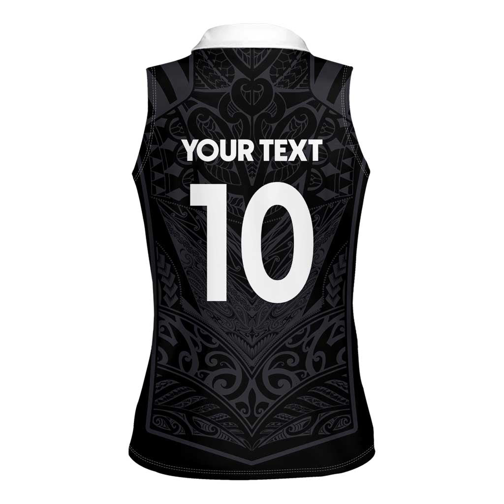 Custom Aotearoa Rugby Women Sleeveless Polo Shirt The Blacks-Sporty T90 Style LT03 - Polynesian Pride