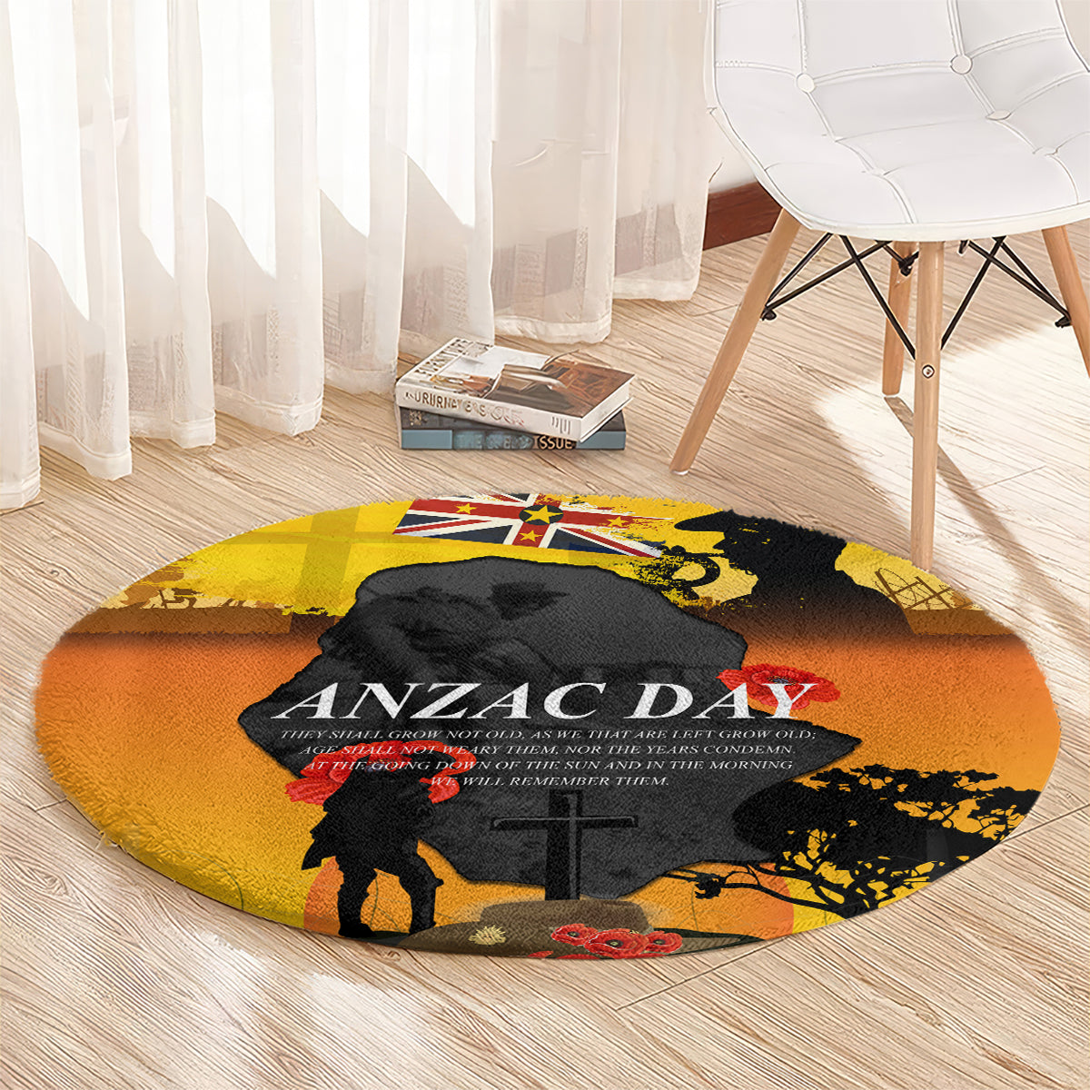 Niue ANZAC Day Round Carpet Soldier and Gallipoli Lest We Forget LT03 - Polynesian Pride