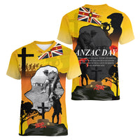 Niue ANZAC Day Women V Neck T Shirt Soldier and Gallipoli Lest We Forget LT03 - Polynesian Pride