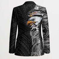 American Samoa Flag Day Blazer Tribal Tattoo with Eagle Black