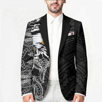 American Samoa Flag Day Blazer Tribal Tattoo with Eagle Black