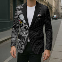American Samoa Flag Day Blazer Tribal Tattoo with Eagle Black