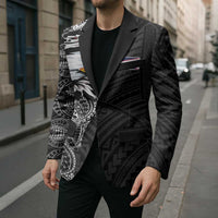 American Samoa Flag Day Blazer Tribal Tattoo with Eagle Black