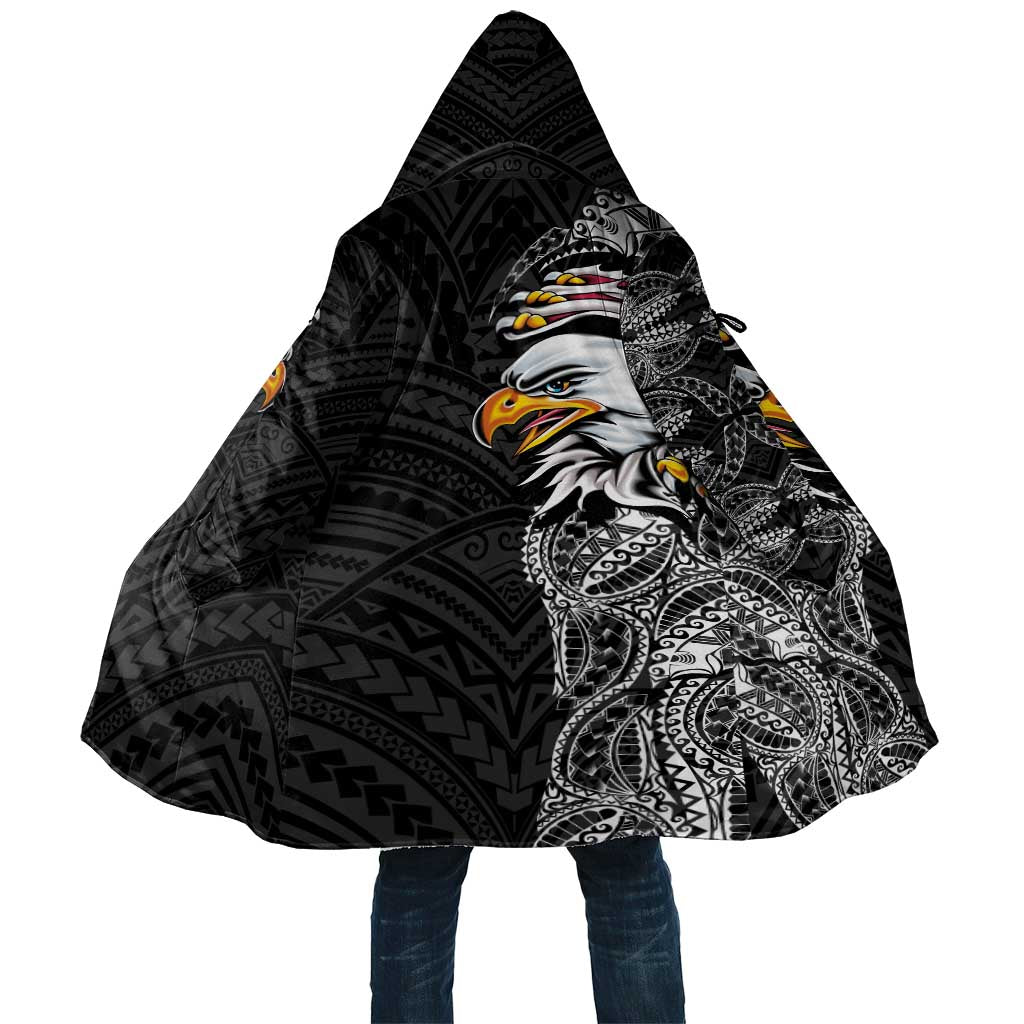 American Samoa Flag Day Cloak Tribal Tattoo with Eagle Black