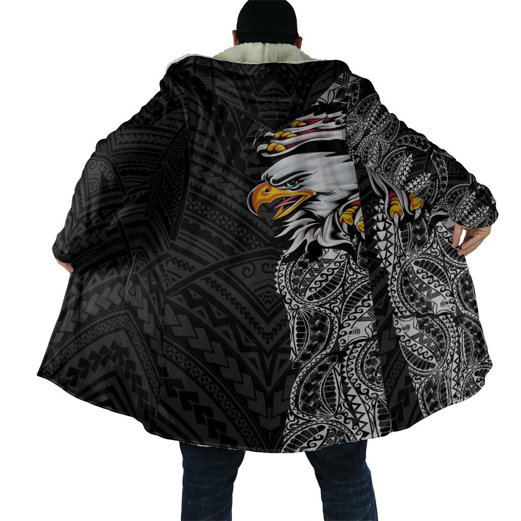 American Samoa Flag Day Cloak Tribal Tattoo with Eagle Black