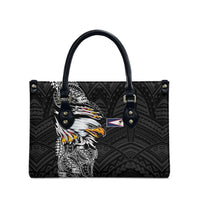 American Samoa Flag Day Leather Bag Tribal Tattoo with Eagle Black