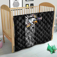 American Samoa Flag Day Quilt Tribal Tattoo with Eagle Black