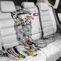 American Samoa Flag Day Back Car Seat Cover Tribal Tattoo with Eagle White LT03 - Polynesian Pride
