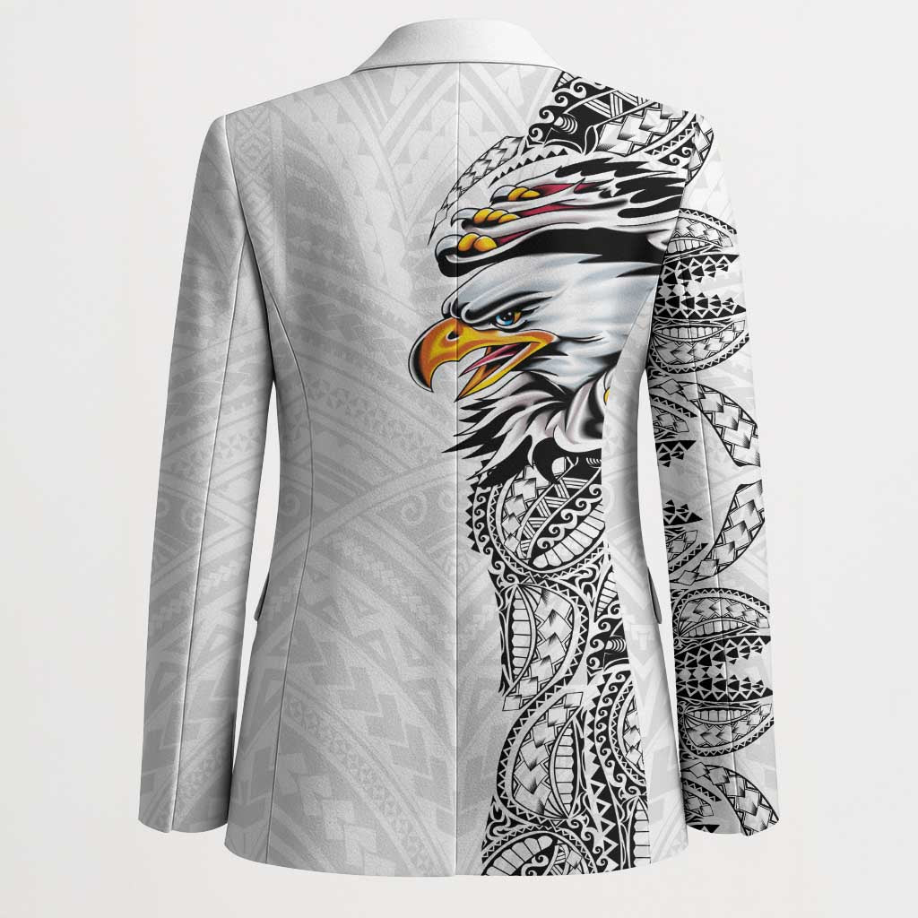 American Samoa Flag Day Blazer Tribal Tattoo with Eagle White LT03 - Polynesian Pride