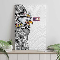American Samoa Flag Day Canvas Wall Art Tribal Tattoo with Eagle White LT03 - Polynesian Pride