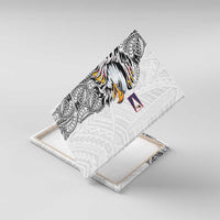 American Samoa Flag Day Canvas Wall Art Tribal Tattoo with Eagle White LT03 With Frame White - Polynesian Pride