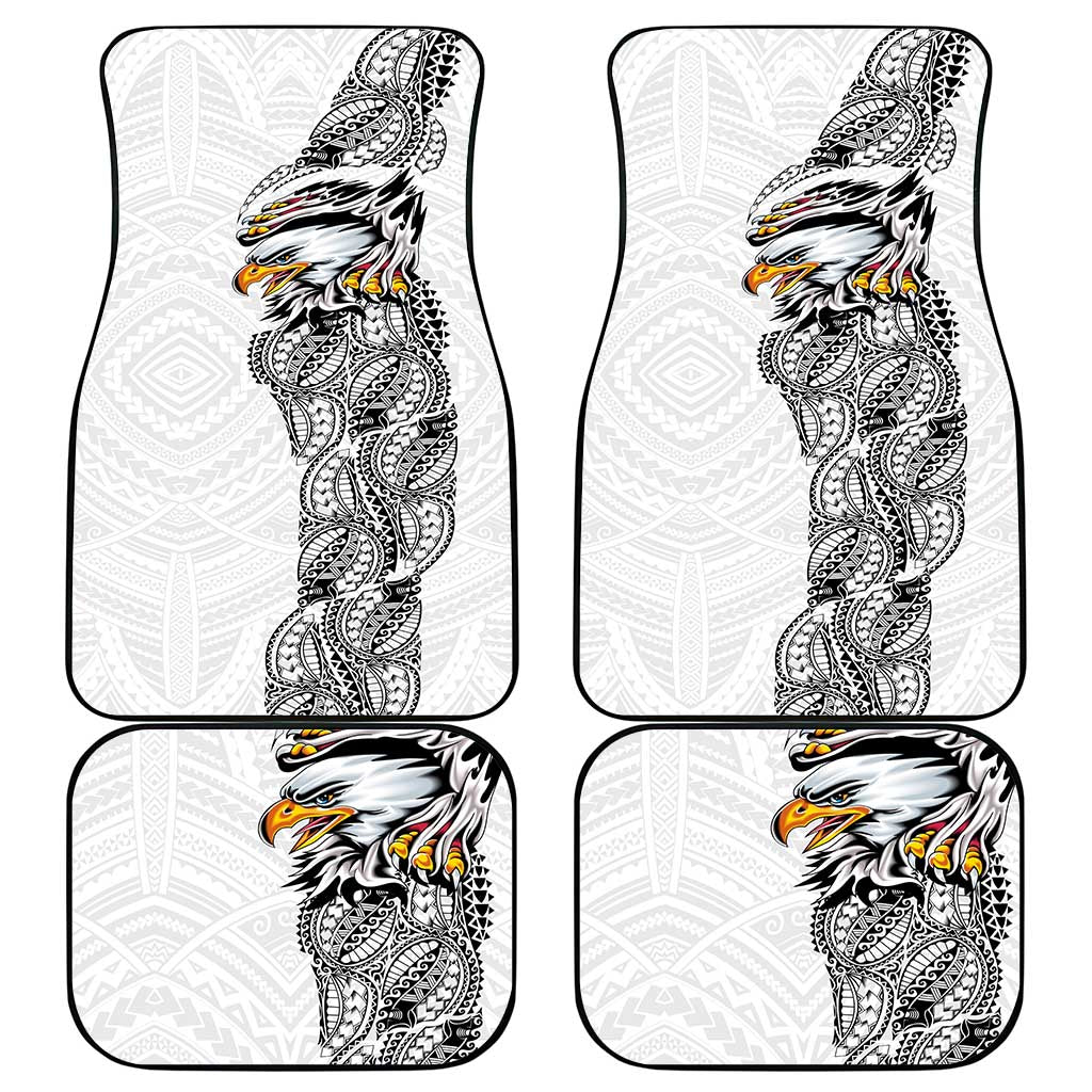 American Samoa Flag Day Car Mats Tribal Tattoo with Eagle White LT03 - Polynesian Pride
