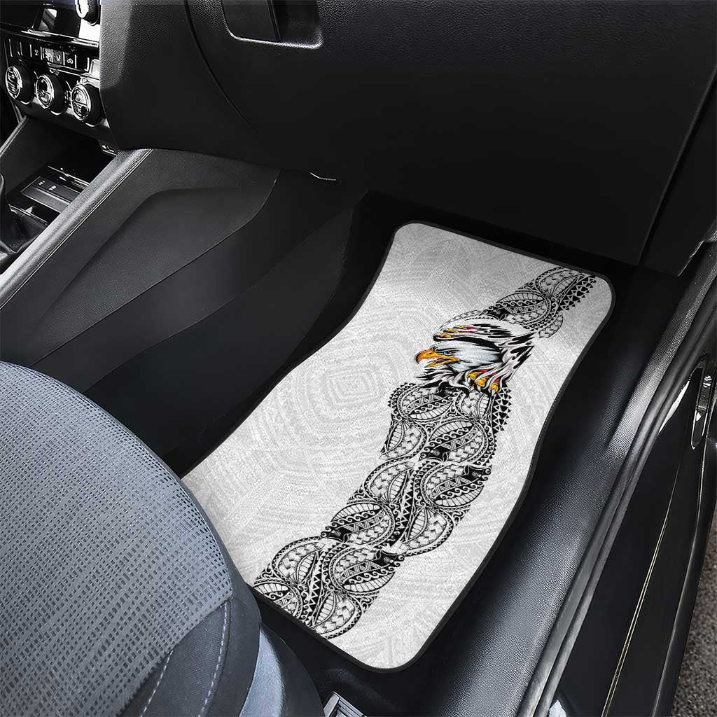 American Samoa Flag Day Car Mats Tribal Tattoo with Eagle White LT03 - Polynesian Pride