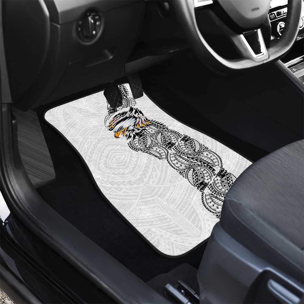 American Samoa Flag Day Car Mats Tribal Tattoo with Eagle White LT03 - Polynesian Pride