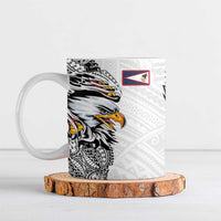 American Samoa Flag Day Ceramic Mug Tribal Tattoo with Eagle White LT03 White - Polynesian Pride