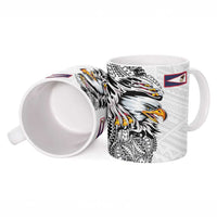 American Samoa Flag Day Ceramic Mug Tribal Tattoo with Eagle White LT03 - Polynesian Pride