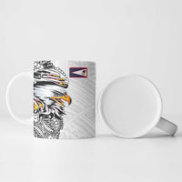 American Samoa Flag Day Ceramic Mug Tribal Tattoo with Eagle White LT03 - Polynesian Pride