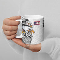 American Samoa Flag Day Ceramic Mug Tribal Tattoo with Eagle White LT03 - Polynesian Pride