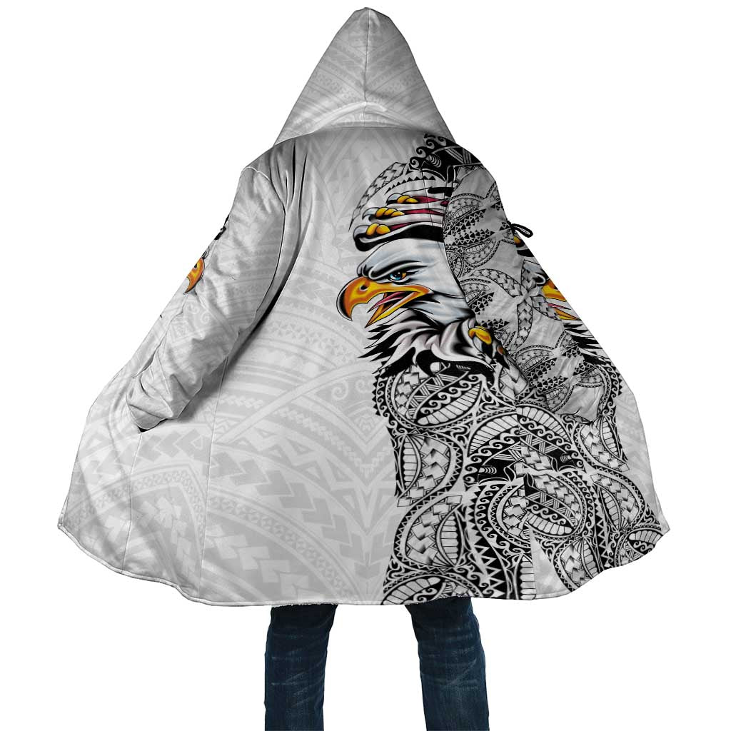 American Samoa Flag Day Cloak Tribal Tattoo with Eagle White