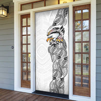 American Samoa Flag Day Door Cover Tribal Tattoo with Eagle White LT03 - Polynesian Pride