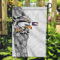 American Samoa Flag Day Garden Flag Tribal Tattoo with Eagle White LT03 Garden Flag White - Polynesian Pride