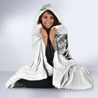 American Samoa Flag Day Hooded Blanket Tribal Tattoo with Eagle White LT03 - Polynesian Pride