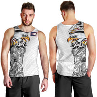 American Samoa Flag Day Men Tank Top Tribal Tattoo with Eagle White