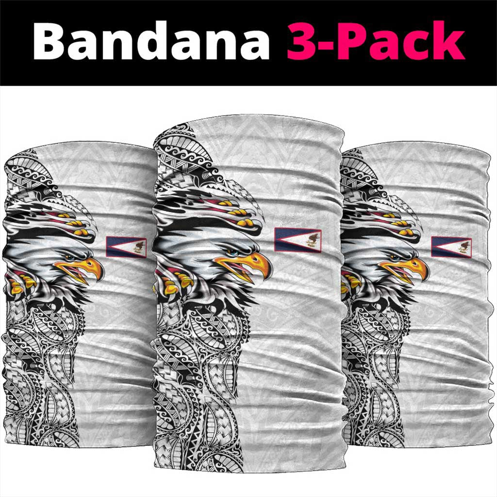 American Samoa Flag Day Neck Gaiter Tribal Tattoo with Eagle White LT03 package One Size: 25*50cm White - Polynesian Pride