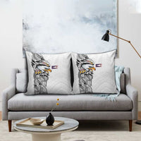 American Samoa Flag Day Pillow Cover Tribal Tattoo with Eagle White LT03 - Polynesian Pride