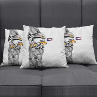 American Samoa Flag Day Pillow Cover Tribal Tattoo with Eagle White LT03 - Polynesian Pride