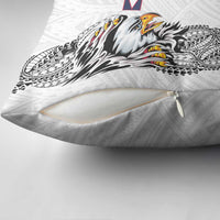 American Samoa Flag Day Pillow Cover Tribal Tattoo with Eagle White LT03 - Polynesian Pride