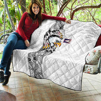 American Samoa Flag Day Quilt Tribal Tattoo with Eagle White
