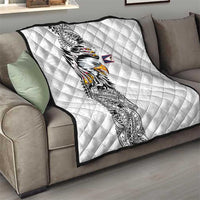 American Samoa Flag Day Quilt Tribal Tattoo with Eagle White