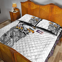 American Samoa Flag Day Quilt Bed Set Tribal Tattoo with Eagle White LT03 - Polynesian Pride