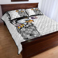 American Samoa Flag Day Quilt Bed Set Tribal Tattoo with Eagle White LT03 - Polynesian Pride