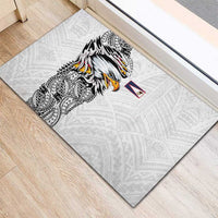 American Samoa Flag Day Rubber Doormat Tribal Tattoo with Eagle White LT03 - Polynesian Pride