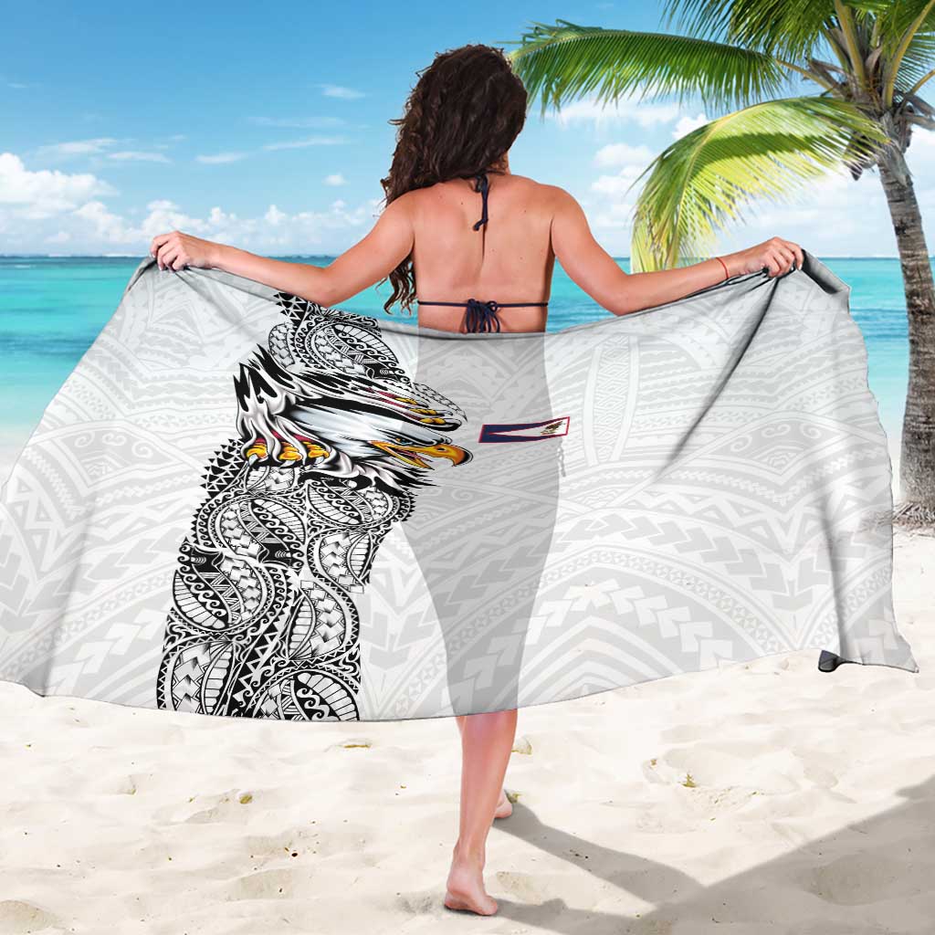 American Samoa Flag Day Sarong Tribal Tattoo with Eagle White LT03 - Polynesian Pride