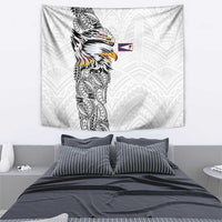 American Samoa Flag Day Tapestry Tribal Tattoo with Eagle White LT03 - Polynesian Pride