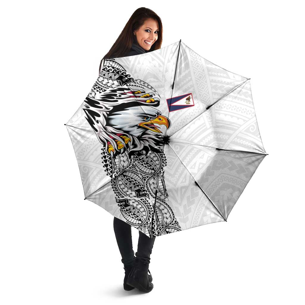 American Samoa Flag Day Umbrella Tribal Tattoo with Eagle White LT03 - Polynesian Pride